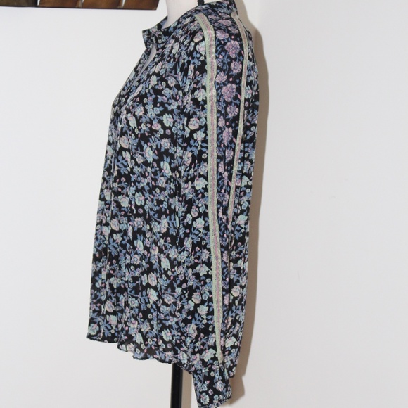 Free People, Skyway Drive In Blouse floral design snap buttons Long sleeve - Picture 5 of 13